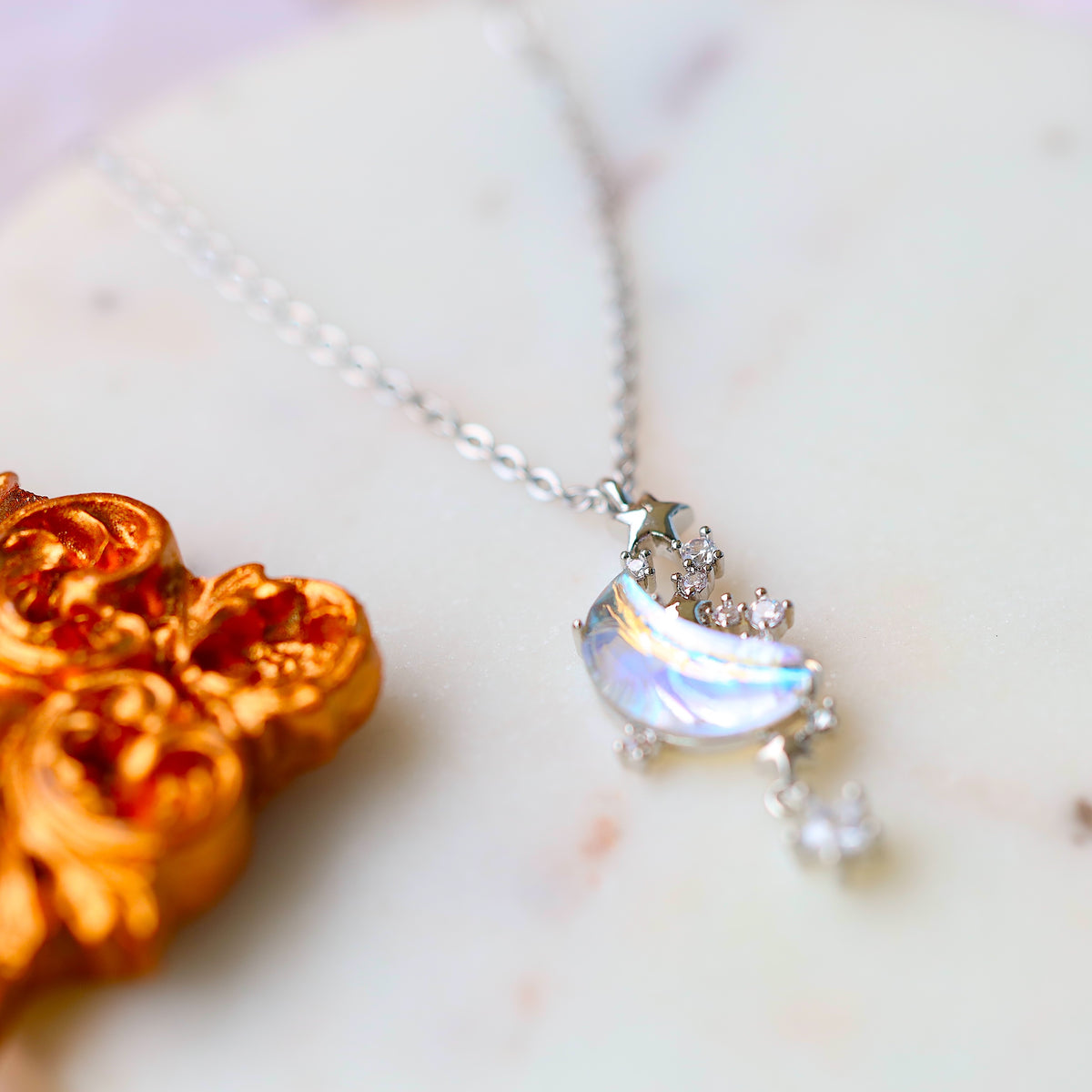 Moonstone Shoot The Moon Necklace