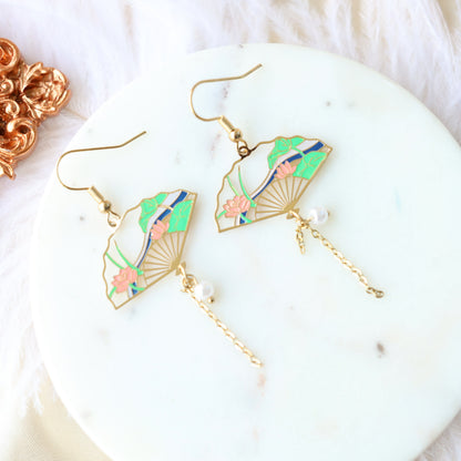 Lotus Flower Fan Earrings