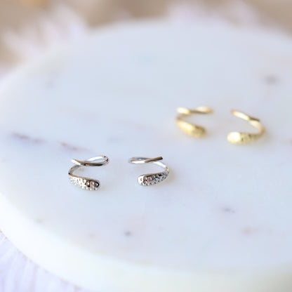 Silver Twist Ear Hoops Earrings