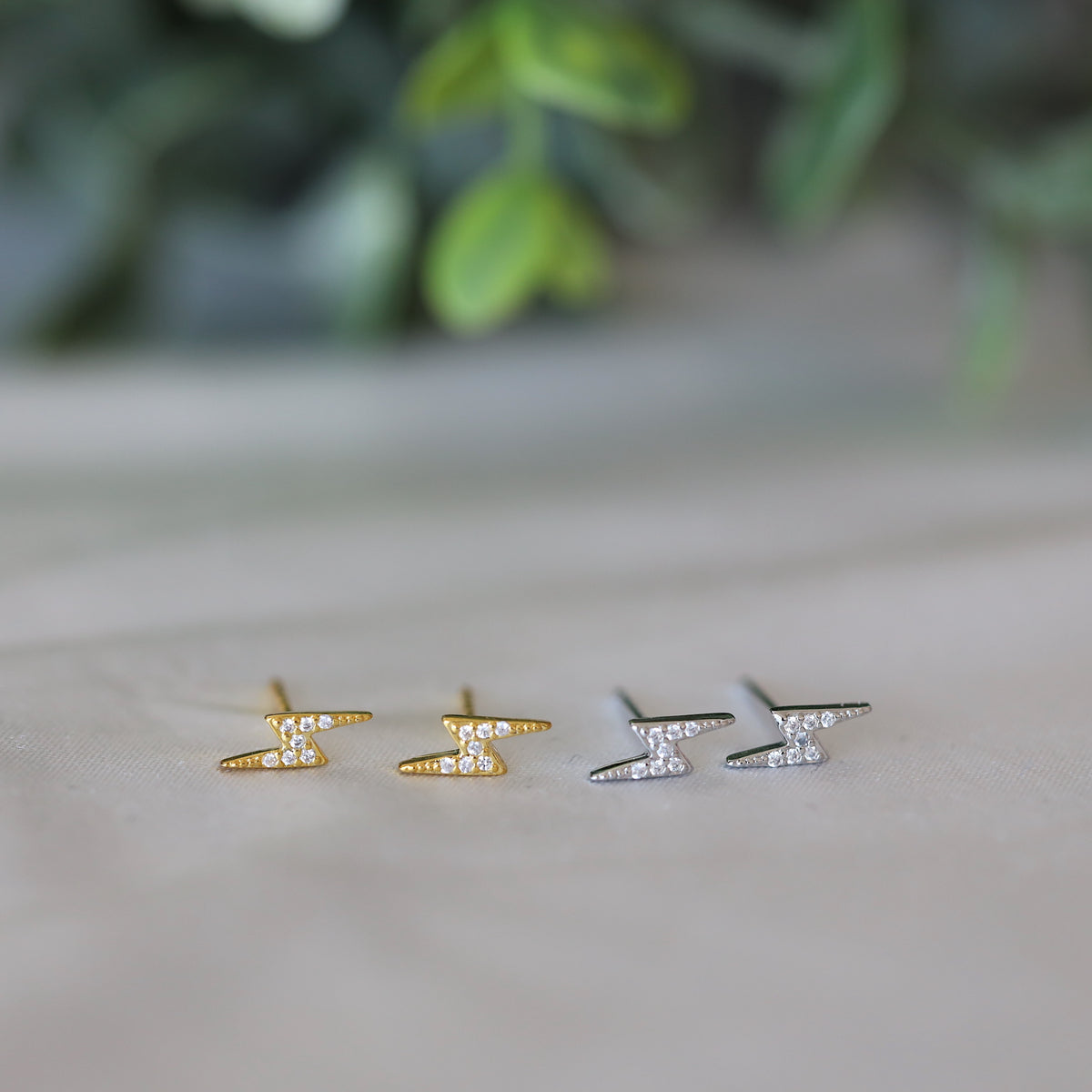 Lightning stud earrings