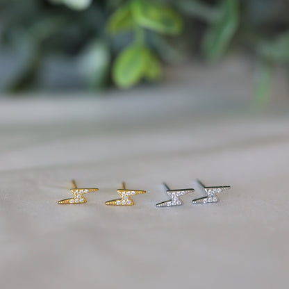 Lightning stud earrings