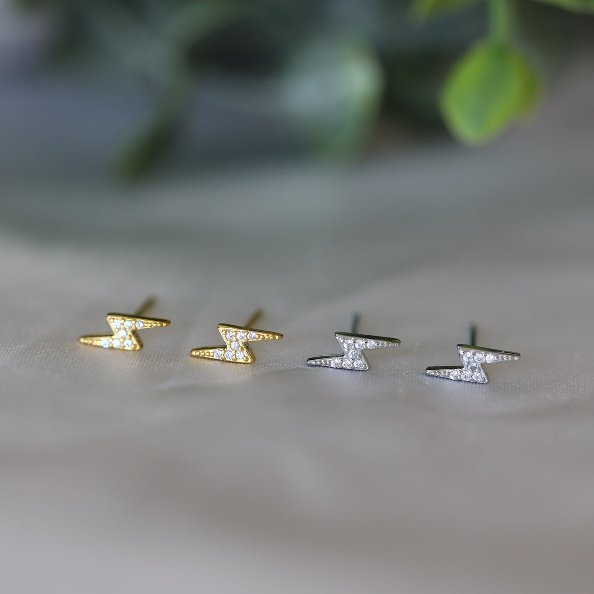 Lightning stud earrings