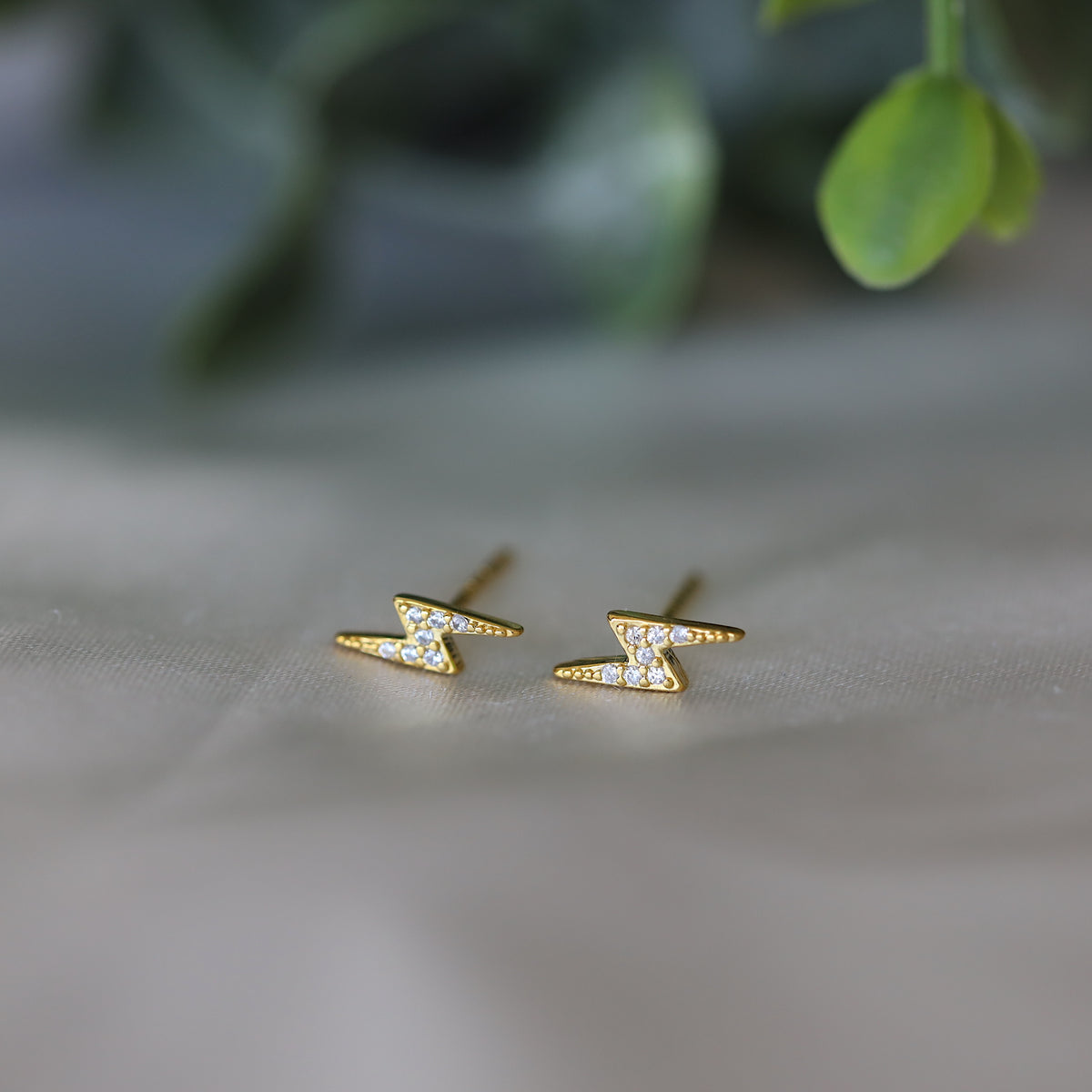 Lightning stud earrings