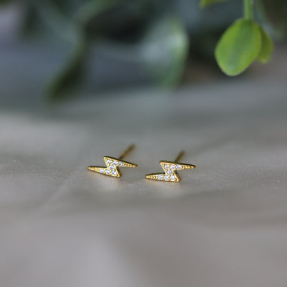Lightning stud earrings