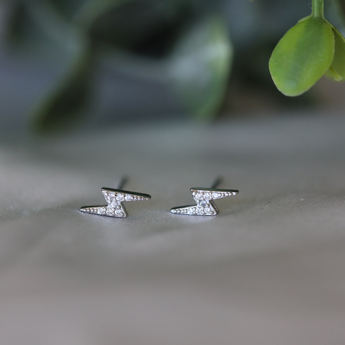 Lightning stud earrings