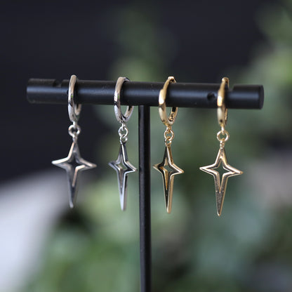Star Dangle Huggie Hoops