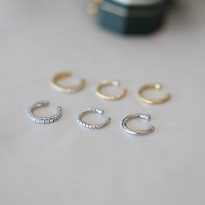 3 Pieces Silver ear cuffs set
