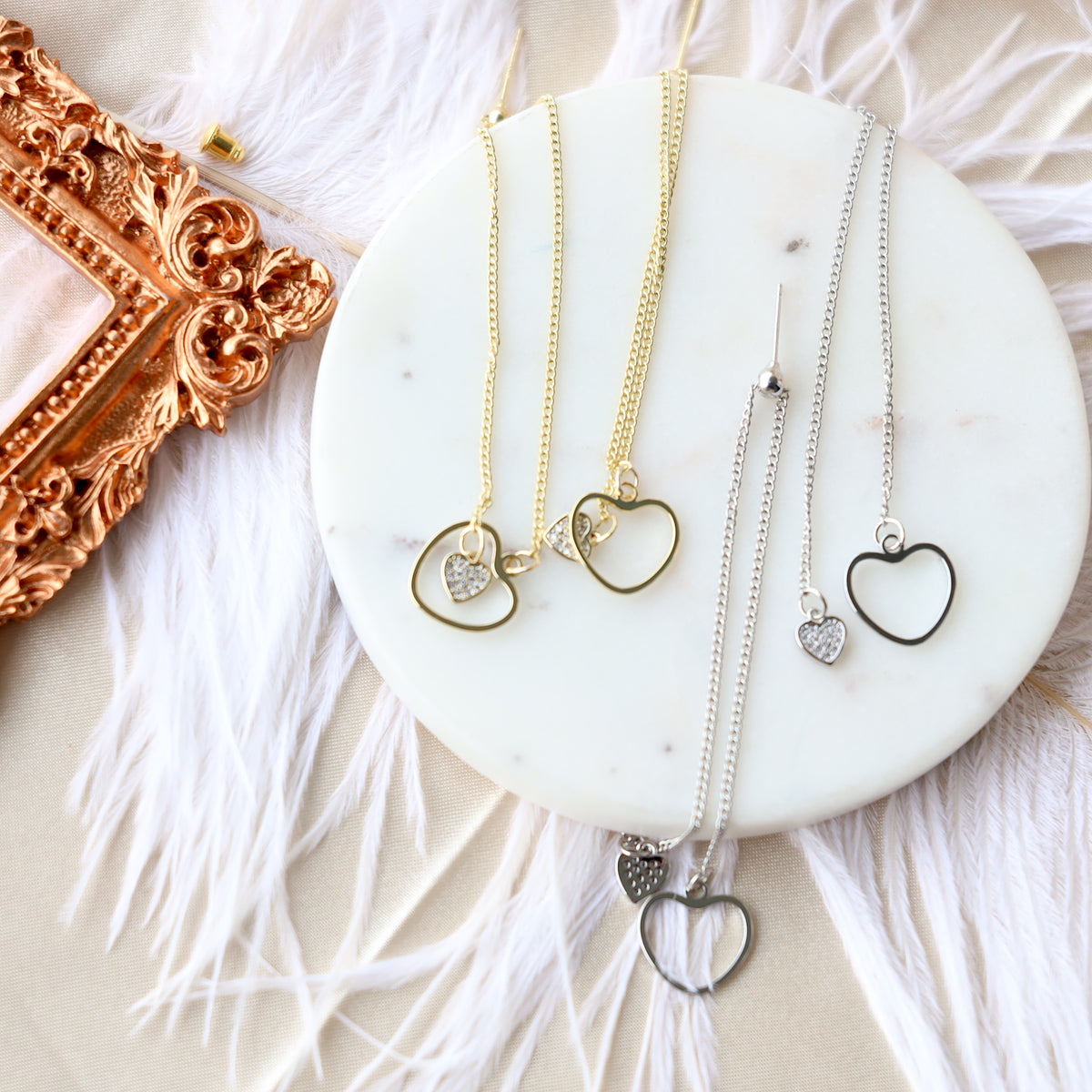 Heart Threader Earrings