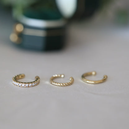 3 Pieces Silver ear cuffs set