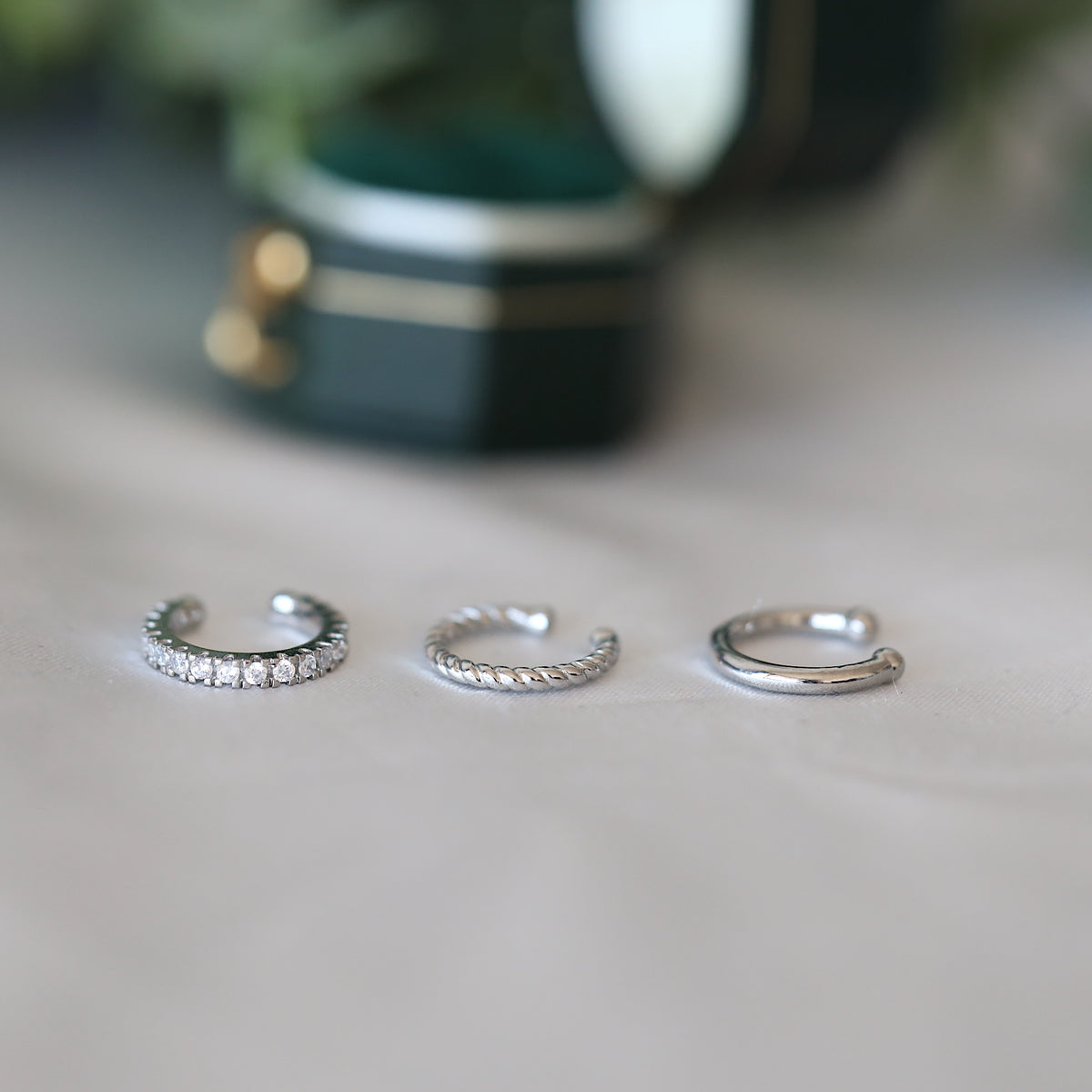 3 Pieces Silver ear cuffs set