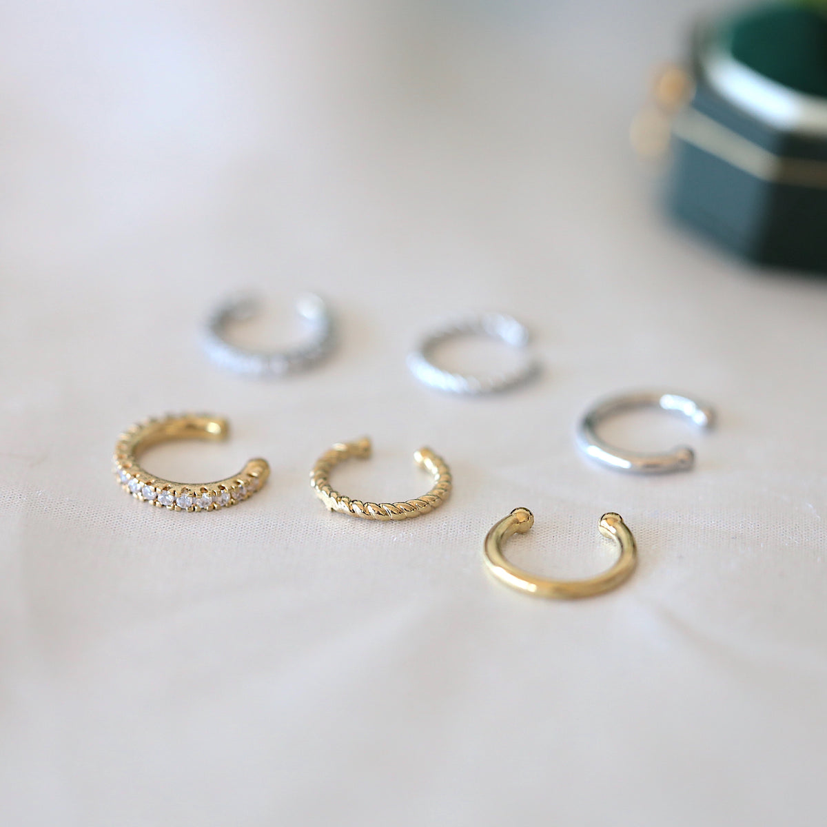 3 Pieces Silver ear cuffs set