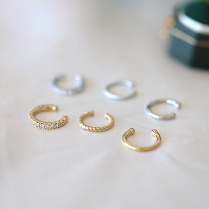 3 Pieces Silver ear cuffs set
