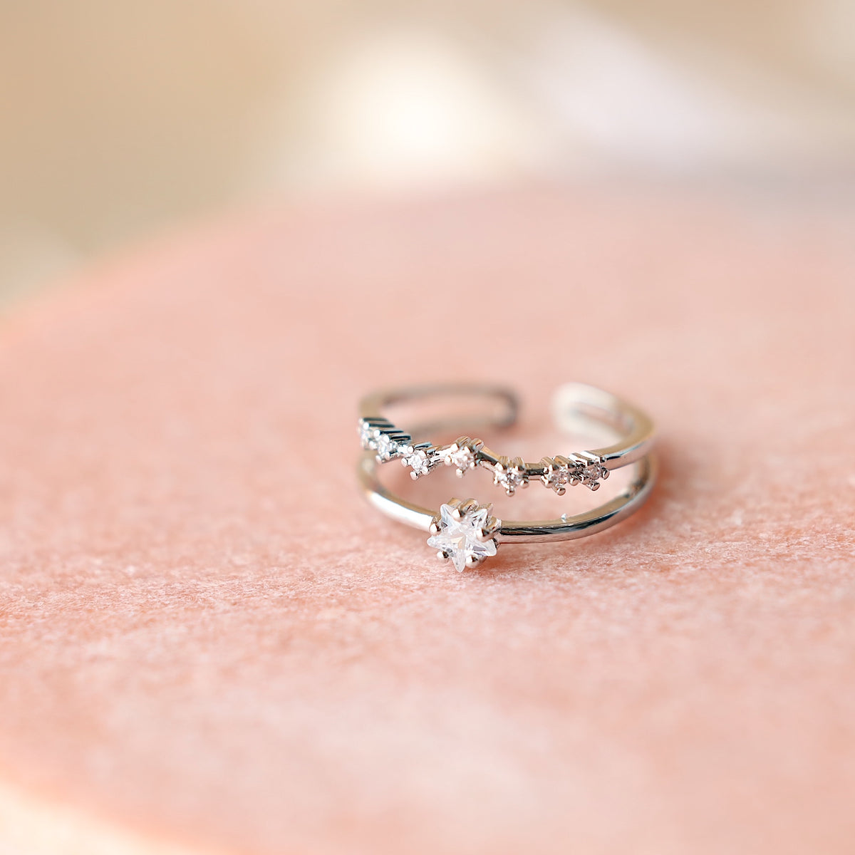 Silver Double Thin Band Ring