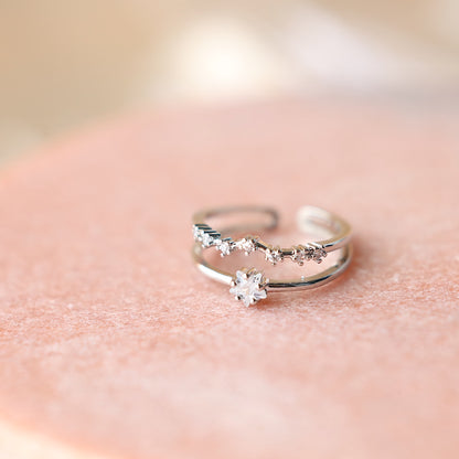 Silver Double Thin Band Ring