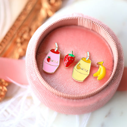 Strawberry Milk Studs Earrings