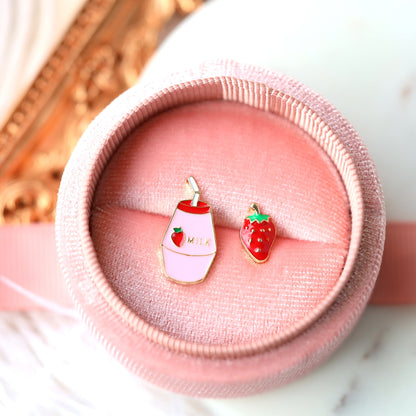 Strawberry Milk Studs Earrings