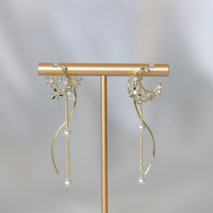 Star and Moon Dangle Earrings