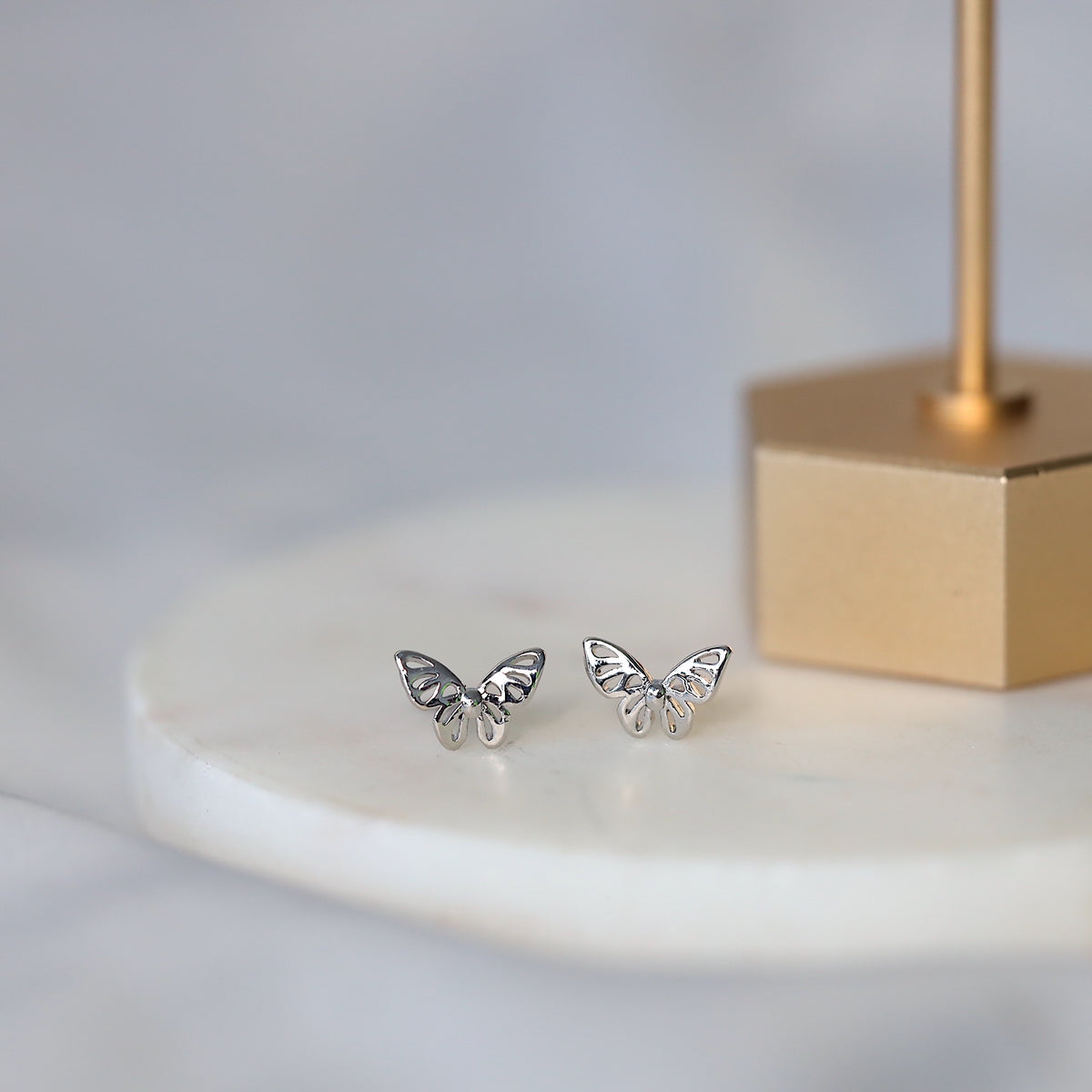 Tiny Butterfly Ear Studs