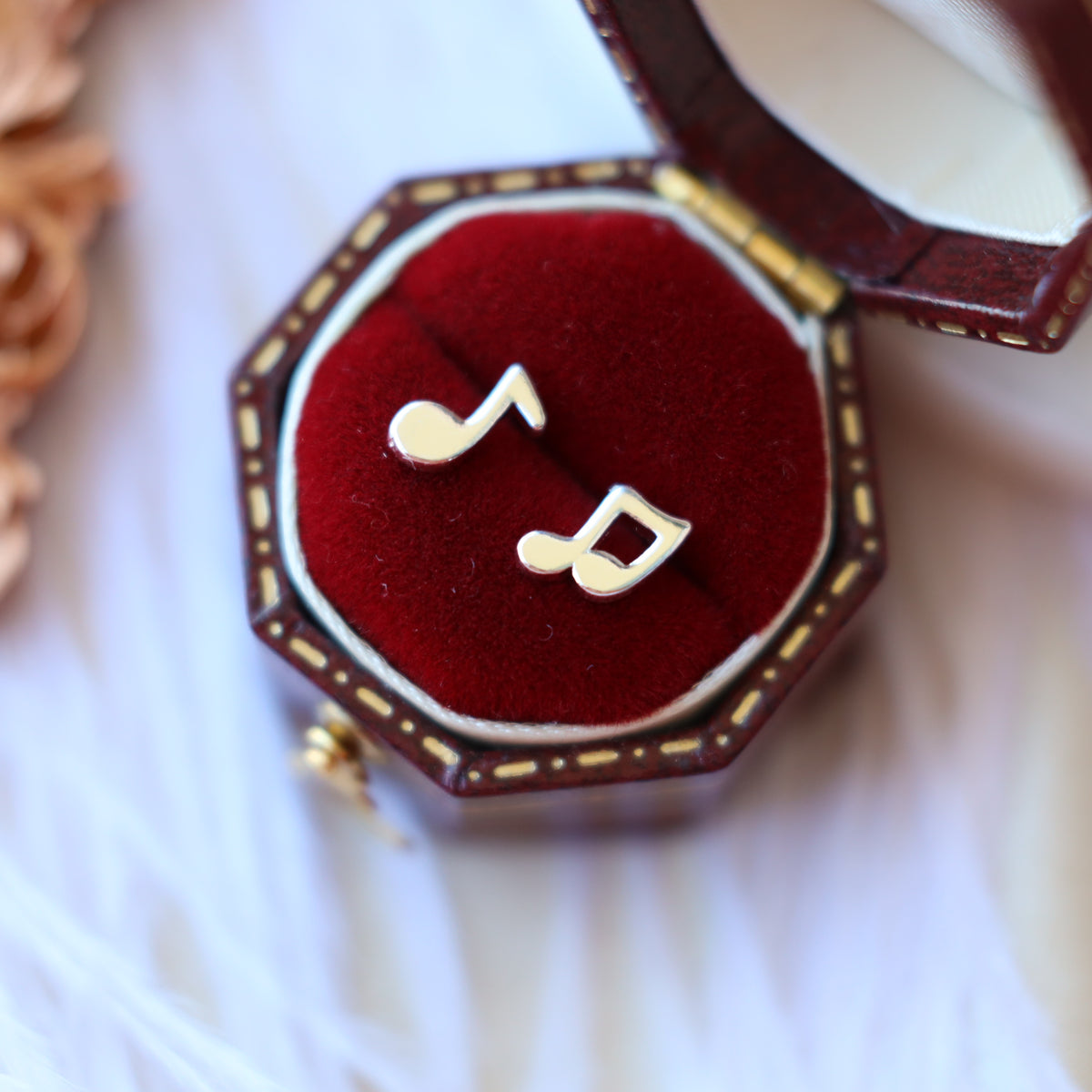 Silver Music Note Ear Studs
