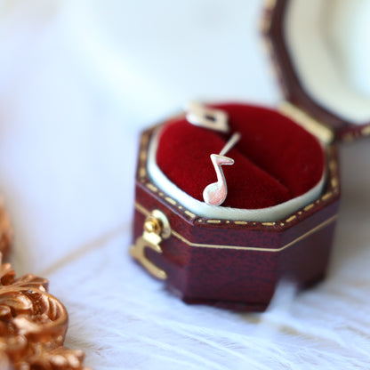 Silver Music Note Ear Studs