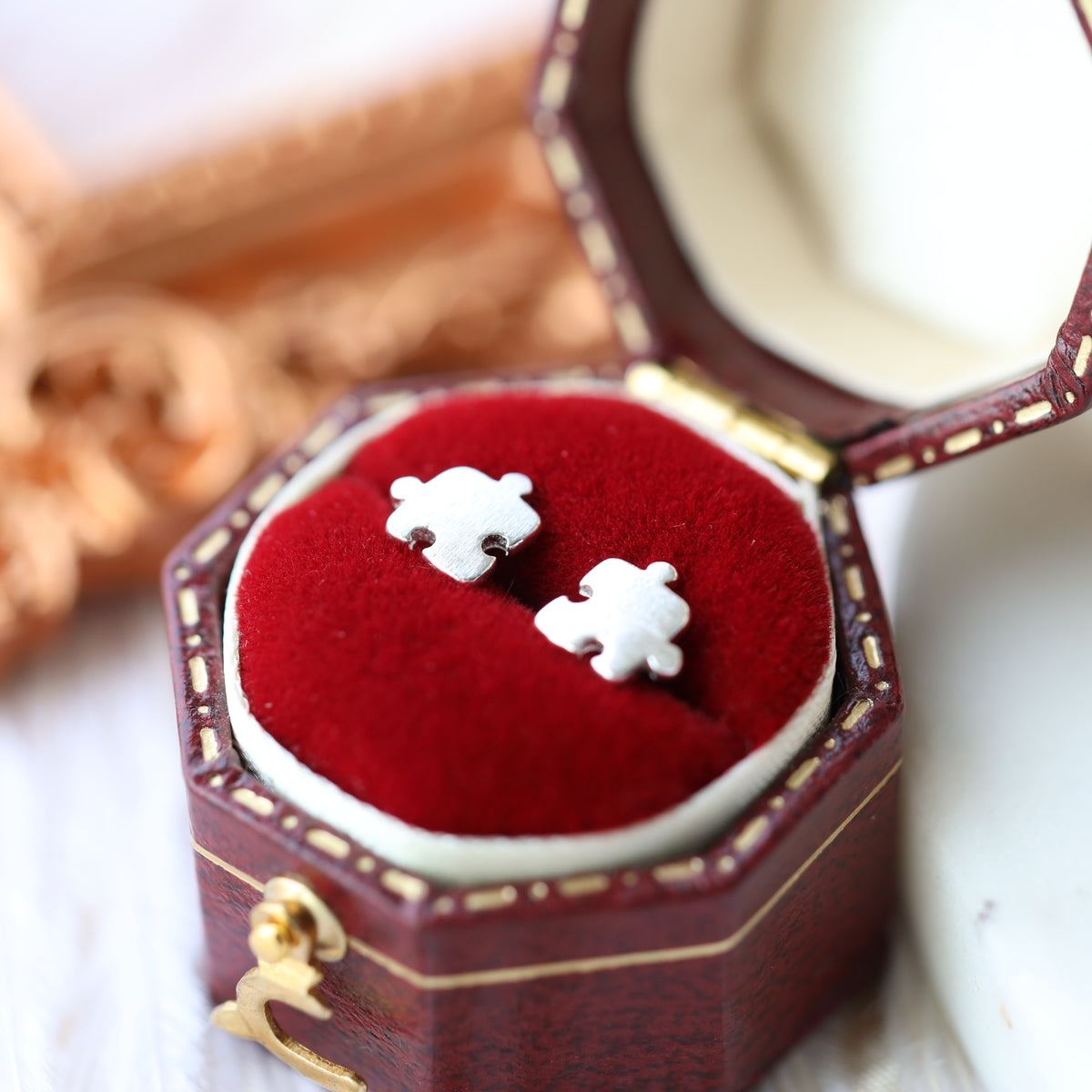 Silver Puzzle Ear Studs