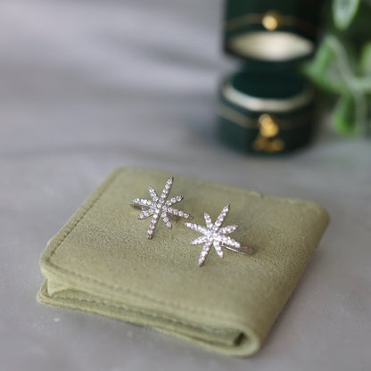 2 Pieces Silver Star Ear Cuffs