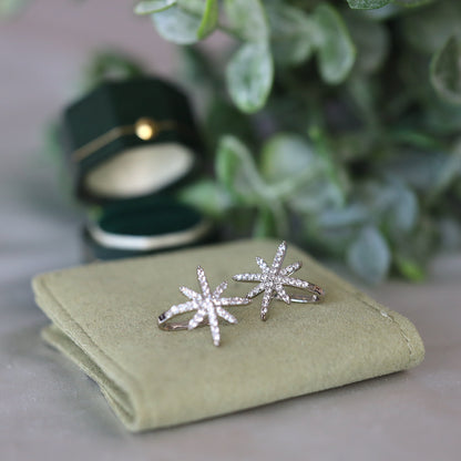 2 Pieces Silver Star Ear Cuffs