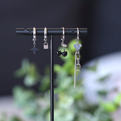 Set of 4 Streetwear Huggies Earrings