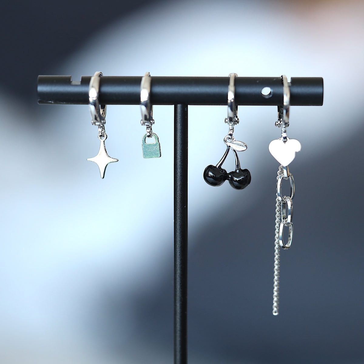 Set of 4 Streetwear Huggies Earrings