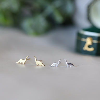 Silver Dinosaur Studs Earrings