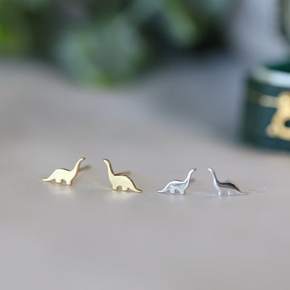 Silver Dinosaur Studs Earrings