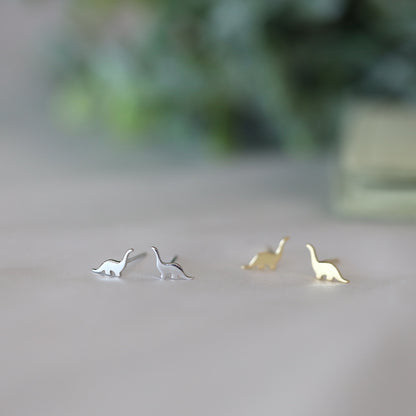 Silver Dinosaur Studs Earrings