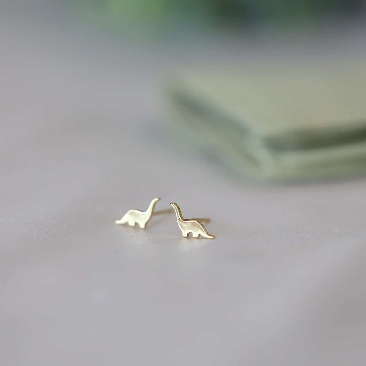 Silver Dinosaur Studs Earrings