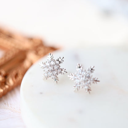 Silver Snowflake Earrings