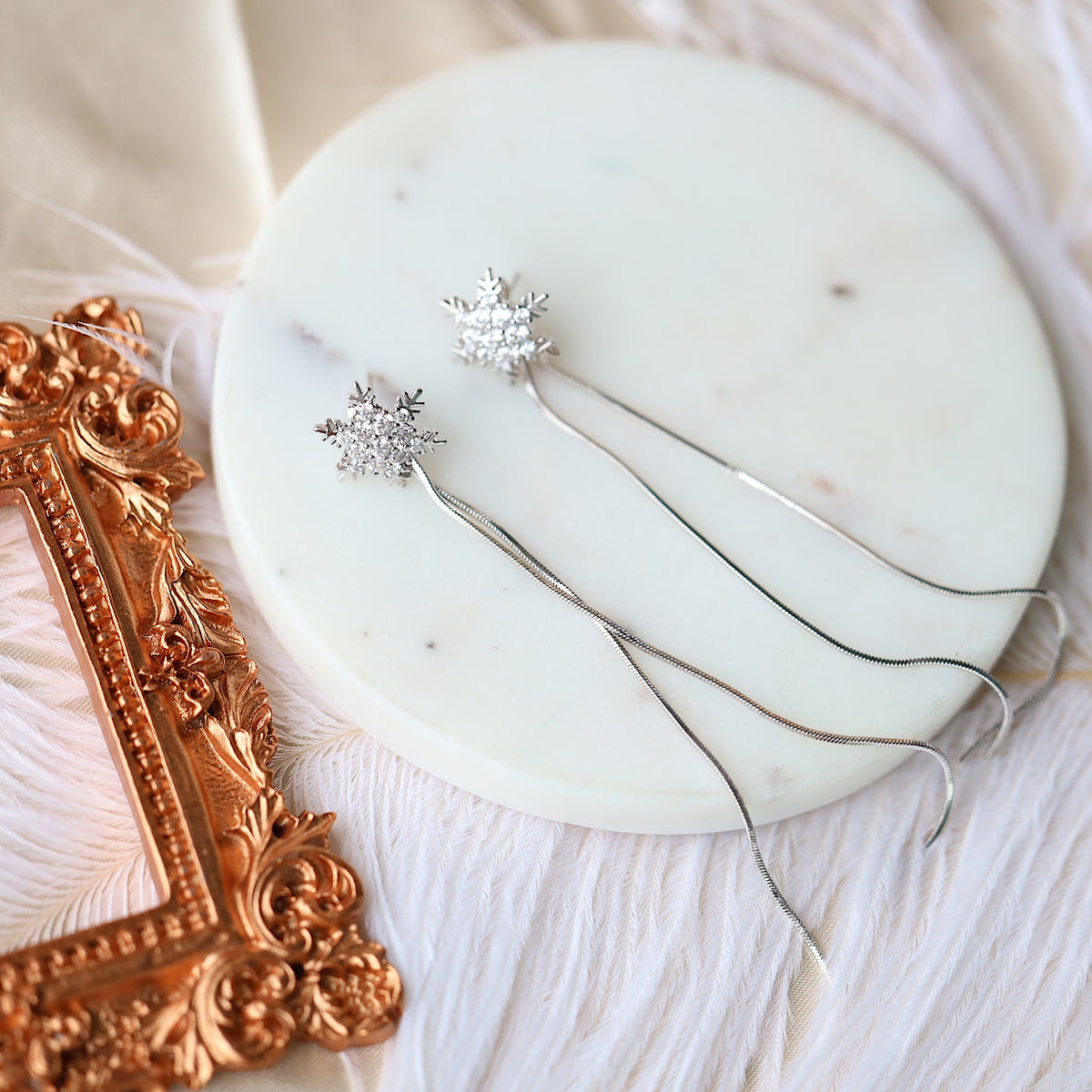 Silver Snowflake Earrings