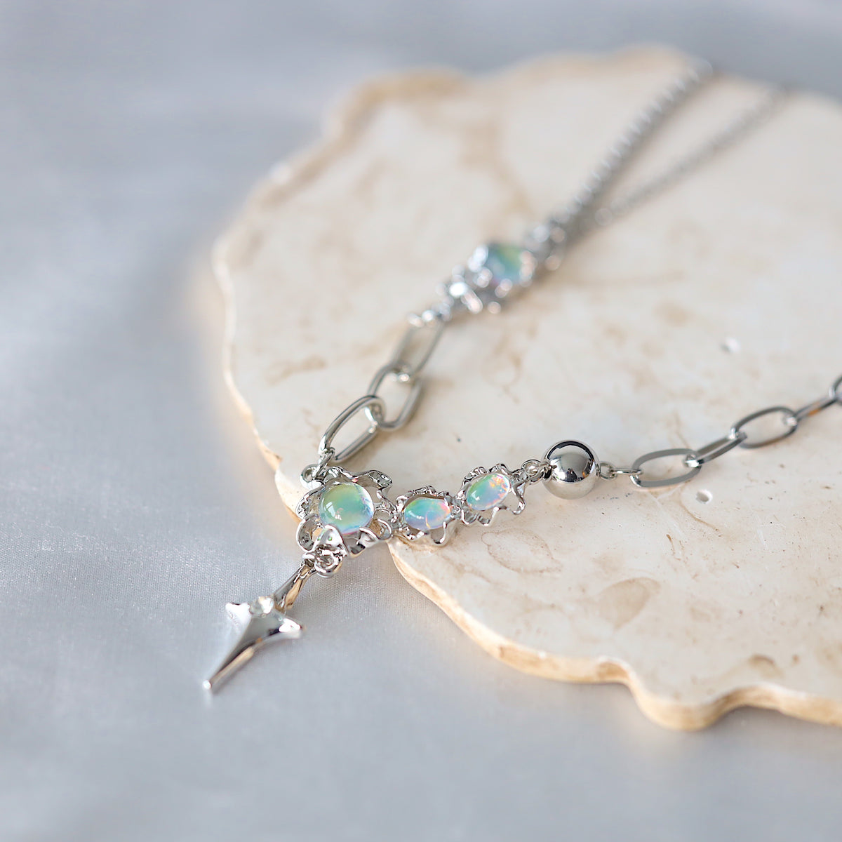 Moonstone Star Drop Necklace