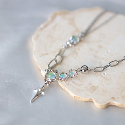Moonstone Star Drop Necklace