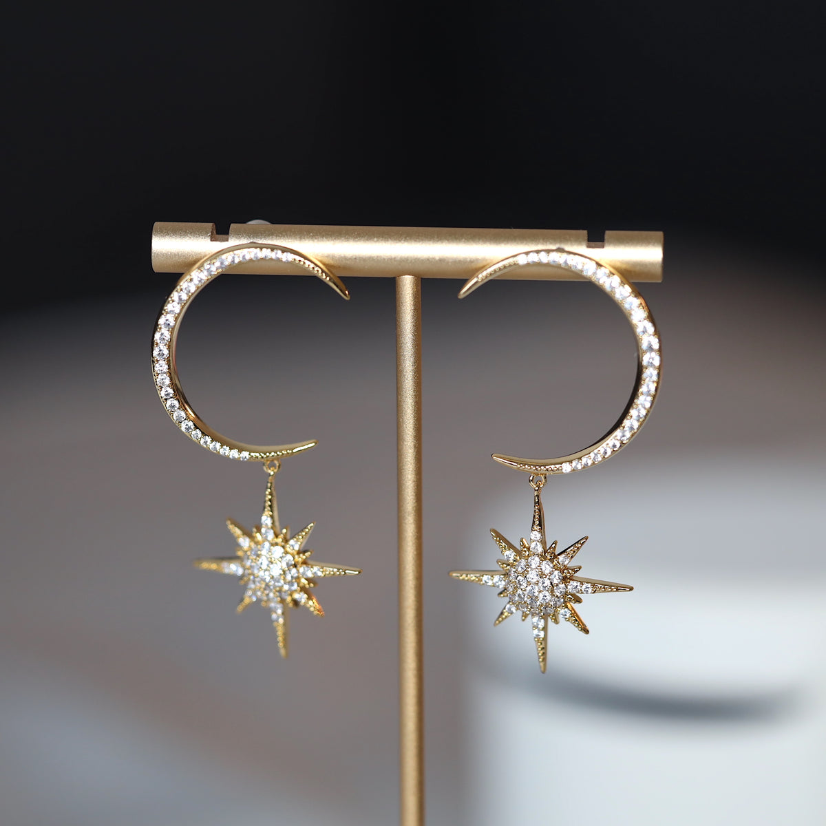 Moon Star Dangle Earrings