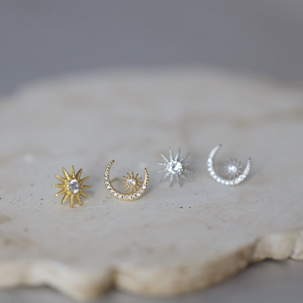 Sun and Moon Studs