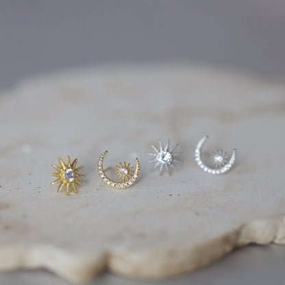 Sun and Moon Studs