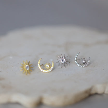 Sun and Moon Studs