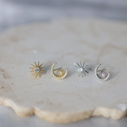 Sun and Moon Studs