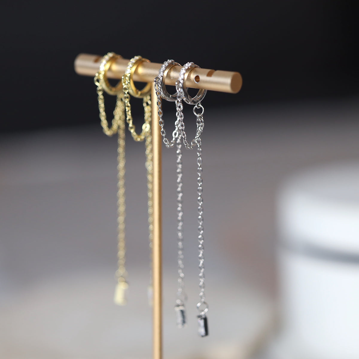 Huggie Hoops Dangle Earrings