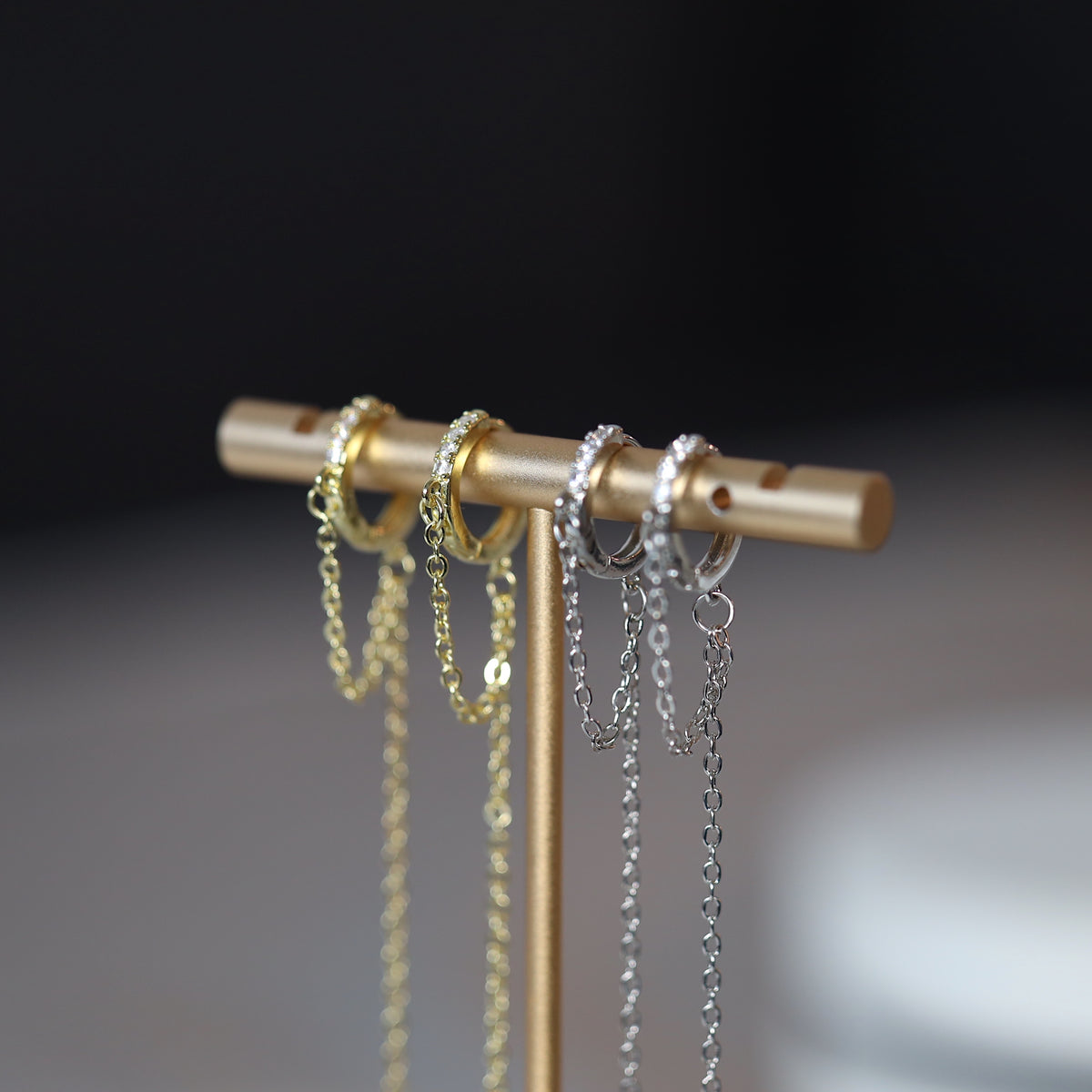 Huggie Hoops Dangle Earrings