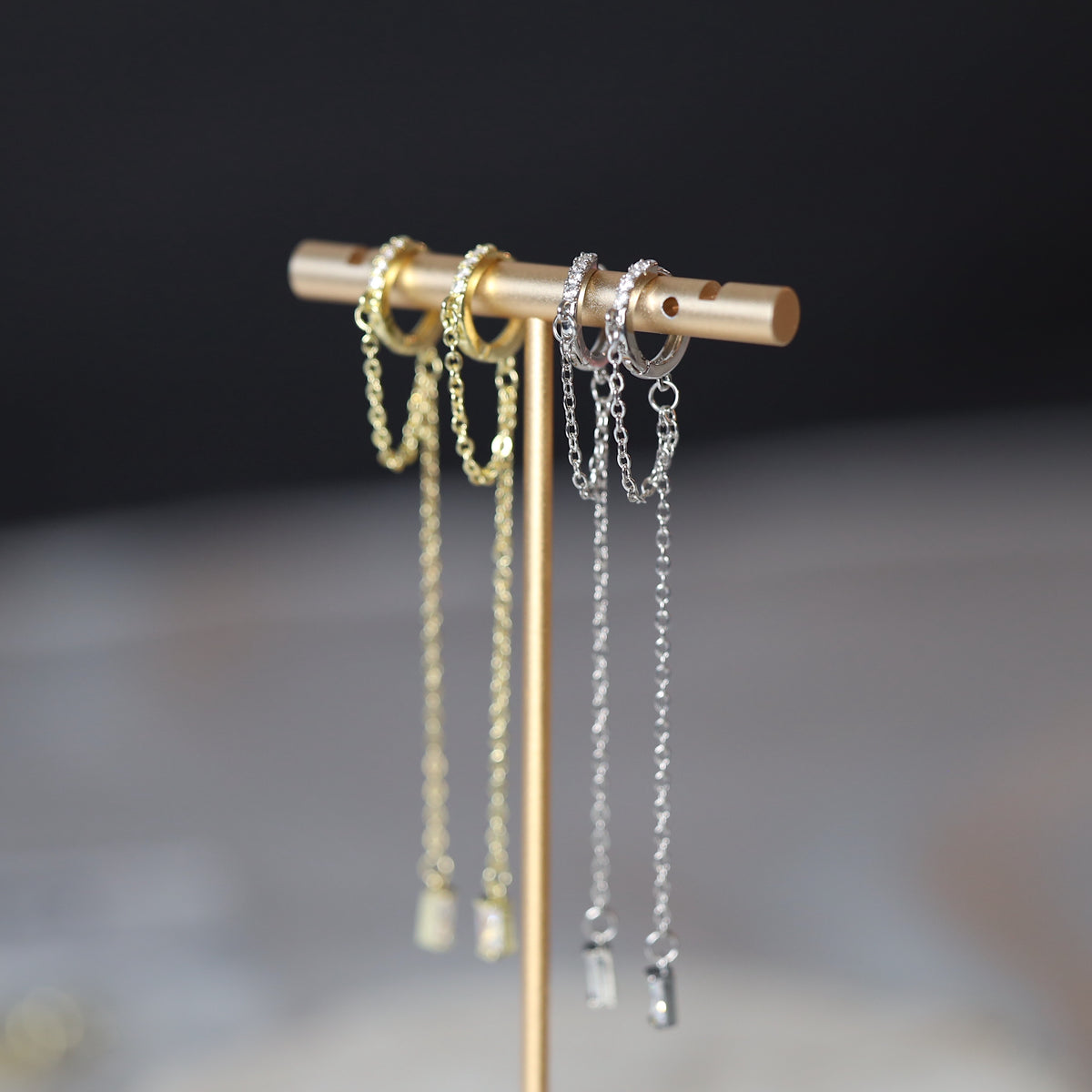 Huggie Hoops Dangle Earrings