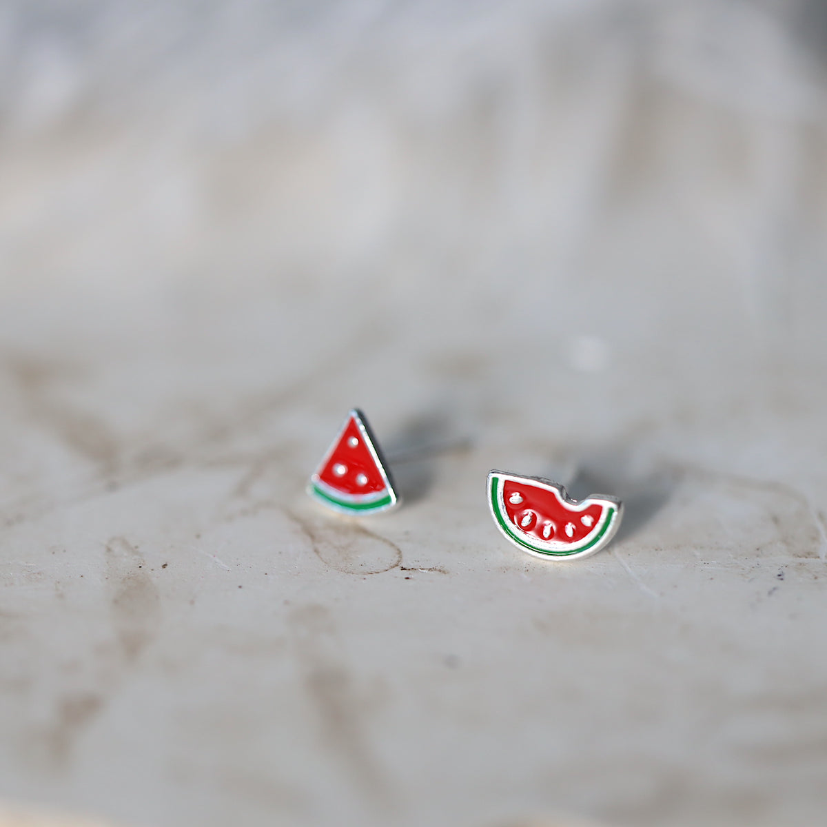 Watermelon Mismatched Studs Earrings