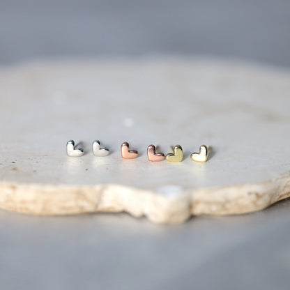 Tiny Gold Heart Studs