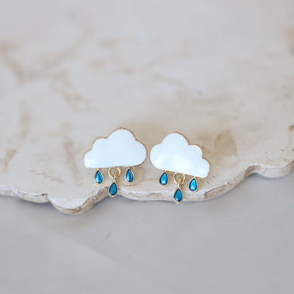 Cloud and Rain Studs Earrings