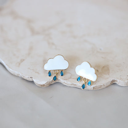 Cloud and Rain Studs Earrings