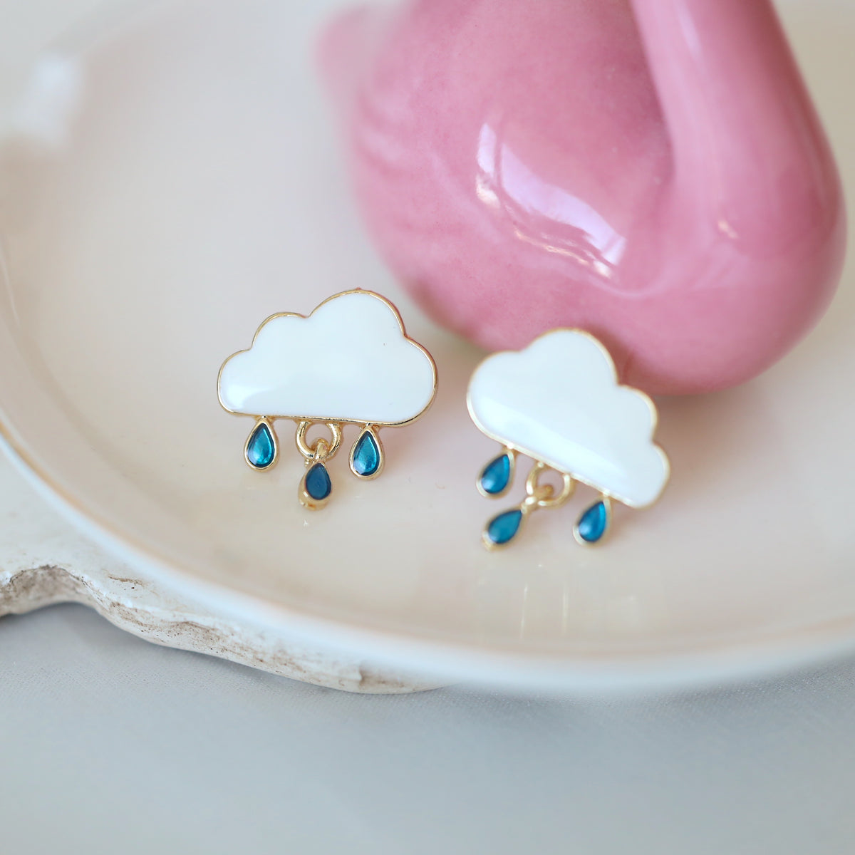 Cloud and Rain Studs Earrings